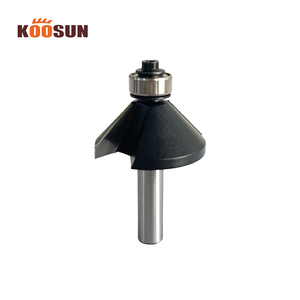 Koosun 1/4 inch Chế biến gỗ bevel phay cắt đôi lưỡi <span class=keywords><strong>Router</strong></span> bit bevel cắt tỉa <span class=keywords><strong>45</strong></span> độ chamfering bit - Product Image 5