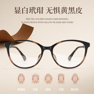 Monturas de Gafas Retro Ojo de Gato para Mujer TR90 Tortoiseshell B8814 Puente Mediano Lente de PC Origen Danyang - Product Image 5