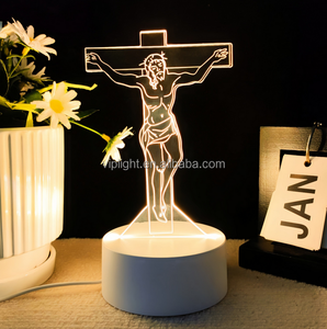 Lampe de nuit en acrylique optique 3D Livre Sainte Bible pour la décoration de la chambre <span class=keywords><strong>à</strong></span> coucher Lumières LED changeantes de couleur Cadeau chrétien unique Lampe de table USB - Product Image 4