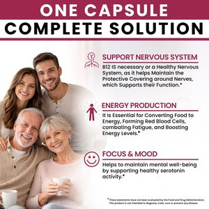 ผู้ผลิตอาหารเสริมวิตามินบี 12 แบบขายส่ง ปราศจากกลูเตน วิตามินบี 12 คอมเพล็กซ์ ช่วยเสริมสร้างพลังงานและระบบเผาผลาญ 25,000 ไมโครกรัม 60 แคปซูลวิตามินบี 12 - Product Image 2