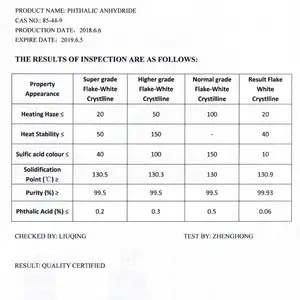 Preço do anhydride phthalic com base de ox cas n° 85-44-9