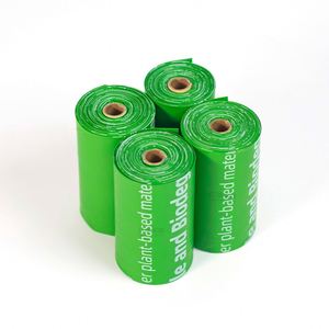 Sacs à déjections canines compostables verts en stock, biodégradables et recyclés pour l'élimination des déchets d'animaux - Product Image 3