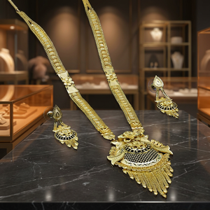 Juego de Joyería Tradicional de Moda con Collares de Oro Micronizado de 14K, 18K y 24K al por Mayor, Juego de Joyería con Diseño Floral Chapado en Oro Micronizado - Product Image 4