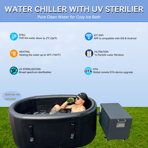 Hi-Q Group Refroidisseur de lots de glace 2 ° C 42 ° C Baignoire à glace froide et chaude Refroidi à l'eau <span class=keywords><strong>Prix</strong></span> Refroidisseur plongeant à froid Système de refroidissement 1hp - Product Image 2