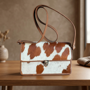 Genuine Leather Girls Clutch Waterproof Stripe Zipper Closure <b>Long</b> <b>Shoulder</b> <b>Strap</b> Vintage Fashionable Large Capacity - Product Image 1