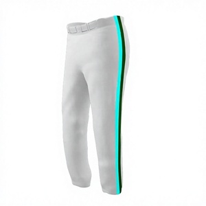 Ensemble uniforme de baseball pour homme grande taille avec logo frontal, maillot blanc turquoise uni, pantalon, col en V, manches courtes, respirant, 100 % polyester - Product Image 4