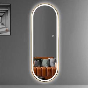 <span class=keywords><strong>Specchio</strong></span> Ovale a Figura Intera in Vetro <span class=keywords><strong>Illuminato</strong></span> a LED <span class=keywords><strong>Specchio</strong></span> da Toeletta Smart per Soggiorno Decorativo o Barbiere dalla Forma Irregolare - Product Image 3