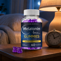 Gummies à la mélatonine 6mg saveur naturelle de baies, complément alimentaire pour favoriser le sommeil profond chez les adultes, OEM ODM Marque Privée