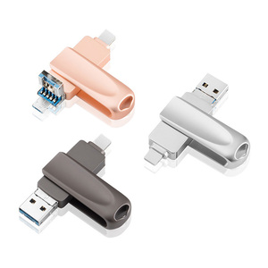 Unidad Flash USB Giratoria OTG 3 en 1, 2 en 1, USB2.0, 128 GB, 64 GB, 32 GB, 16 GB, Pendrive, 8 GB, Unidad Flash USB OTG para Teléfono <span class=keywords><strong>Celular</strong></span>, Caja de Pluma - Product Image 2