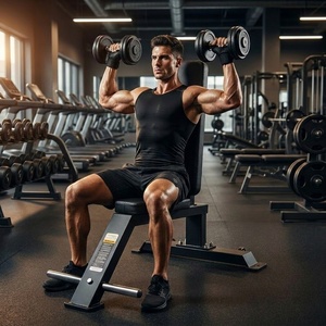 <span class=keywords><strong>Banc</strong></span> <span class=keywords><strong>de</strong></span> <span class=keywords><strong>musculation</strong></span> avancé pour exercices assis avec dossier vertical à 90 degrés pour une isolation intensive des <span class=keywords><strong>biceps</strong></span> et un renforcement des épaules - Product Image 4