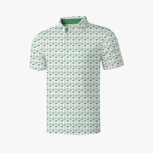 เสื้อโปโลผ้าโพลีเอสเตอร์ 92% สแปนเด็กซ์ 8% ทรงหลวม ระบายอากาศดี เหมาะสำหรับกอล์ฟ แห้งเร็ว มีกระดุม ลายพิมพ์ เสื้อยืดโปโลสำหรับกอล์ฟ - Product Image 3