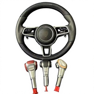 Accesorios para Auto: Volante de Cuero Beige Completo con Marco de Remaches Negros para Cayenne, Panamera, Cayman, Boxster, Carrera, DOS 971 - Product Image 2