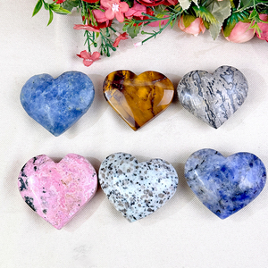 Piedras de Cristal Curativas de Alta Calidad, <span class=keywords><strong>Jaspe</strong></span> Kiwi, Mookaite, Rodonita, Piedra de Palma en Forma de Corazón para Regalo de Joyería - Product Image 4