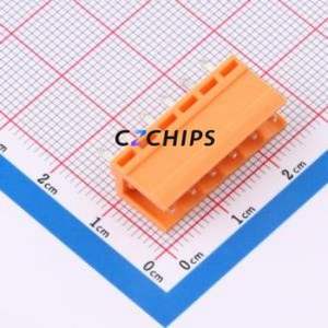 MXHT396V-3.96-06P-OE01-Cu-A Plug-in Terminal Block Through hole,P=3.96mm Board-to-Board / Socket - Open 1x6P 3.96mm Orange - Product Image 1
