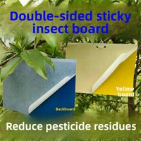 Gele stevige dubbelzijdige kleefplaat van plastic, klein, zwart, voor vliegen, fruitvliegen, wespen, thrips, boomgaarden, kassen