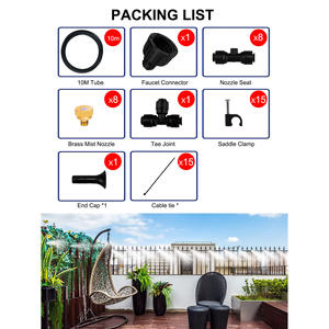 Sistema de nebulización para enfriamiento de patios con boquillas de microaspersión y manguera de PVC, control manual, efecto de nebulización fina - Product Image 3