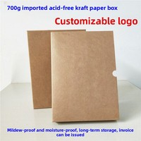 2 boîtes de classement A4 en papier kraft importé, 4 cm, vierges, pour documents, avec logo personnalisé