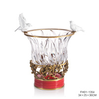 Ornement en cristal de laiton unique en céramique jetable pour la maison et l'hôtel pour les bonbons fruits/boîte à bonbons/plat décoratif pour le salon