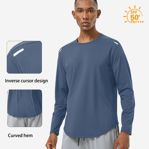 Venta al por mayor de camisas de manga larga para <span class=keywords><strong>hombre</strong></span> UPF 50 + de secado rápido de baloncesto correr Fitness Outfit Casual Skin Friendly hombres camisetas - Product Image 1