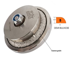 JDK B5 roda Profiler tangan berlian, vakum kasar Brazed <span class=keywords><strong>Router</strong></span> Bit benang Demi setengah Bullnose bentuk 3/16 inci - Product Image 1
