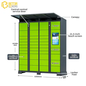 Touchless 24/7 Intelligent Parcel Locker Systems Package Parcel Lockers For Apartment Condo