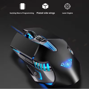 Clavier mécanique aula T500 RGB, souris filaire USB, clavier rétroéclairé à 104 touches, conception ergonomique, boutons programmables, haute résolution DPI 1600 - Product Image 3