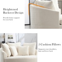 Sillón Reclinable Moderno de Tela para Sala de Estar con Diseño de Respaldo Alto, Silla de Ocio Ecológica, Muebles para el Hogar con Patas de Metal
