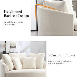 Sillón Reclinable Moderno de <span class=keywords><strong>Tela</strong></span> para Sala de Estar con Diseño de Respaldo Alto, Silla de Ocio Ecológica, Muebles para el Hogar con Patas de Metal - Product Image 3