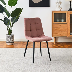 Chaises de salle à manger en velours personnalisées en tissu et couleur Mobilier de salle à manger Mobilier de cuisine de luxe moderne - Product Image 5