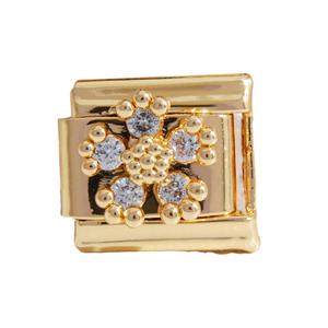 Modular Charm <b>Bracelet</b> Gold Tone <b>Crystal</b> Rhinestone Unisex Jewelry Gift Accessory Chain - Product Image 5