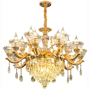Lustre en cristal de luxe haut de gamme de style européen blanc chaud contemporain pour salon ville ancienne maisons auto-construites ville - Product Image 2