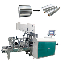 Machine de rembobinage entièrement automatique pour papier d'aluminium et papier sulfurisé, de rouleaux larges à petits rouleaux, sans adhésif, avec contrôle PLC 6 axes