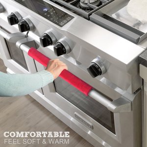 Couvre-poignée de réfrigérateur en velours rouge, 2 pièces, installation facile, protection de poignée de porte - Product Image 3