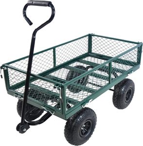 Chariot de jardin en acier personnalisable de 1200 LBS <span class=keywords><strong>Wagon</strong></span> utilitaire en métal à usage intensif Côtés en maille amovibles Chariot de jardin à <span class=keywords><strong>lit</strong></span> plat pour fermes et maison - Product Image 6