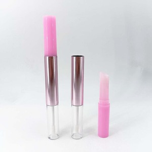 หลอดลิปบาล์มแบบสองหัวทรงเพรียวบาง ภาชนะลิปกลอสเปล่าพร้อมหัวแปรง หลอดลิปสติกพลาสติกแบบคู่ สำหรับบรรจุภัณฑ์เครื่องสำอาง - Product Image 5