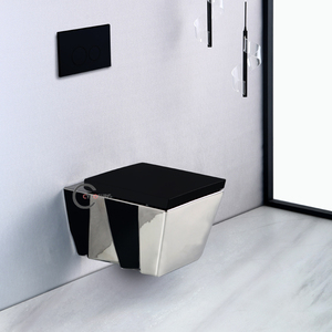 Inodoro Suspendido con Certificación CE, Inodoro Redondo/Cuadrado sin Borde, Inodoro Montado en la Pared, Asiento de Inodoro Europeo Dorado Montado en la Pared - Product Image 2