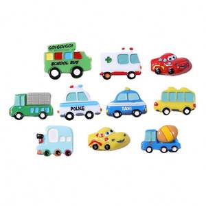 Breloques en résine de dessin animé autobus scolaire voiture de police ambulance camion bricolage décoration pour coque de té<span class=keywords><strong>l</strong></span>éphone - Product Image 5