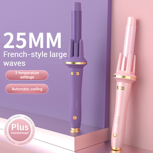 เครื่องดัดผมลอนแบบหมุนได้360พกพาได้เครื่องรีดผมอัตโนมัติเซรามิกอิเล็กทรอนิกส์แบบมืออาชีพ