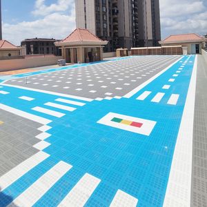 Carreaux de sport en plastique à emboîtement Terrain de basket écologique <span class=keywords><strong>Surface</strong></span> antidérapante Utilisation intérieure/extérieure Bâtiment vert recyclé - Product Image 5