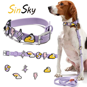 Collar y Correa para Perro y Gato <span class=keywords><strong>de</strong></span> PVC Impermeable <span class=keywords><strong>de</strong></span> Lujo SinSky, con Accesorios <span class=keywords><strong>de</strong></span> Silicona y Dijes <span class=keywords><strong>de</strong></span> Moda - Product Image 2