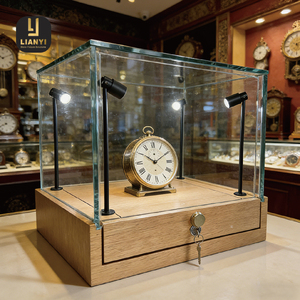 Vitrine en verre sans cadre avec éclairage LED et supports structurels presque invisibles créant un effet flottant pour les boutiques - Product Image 2