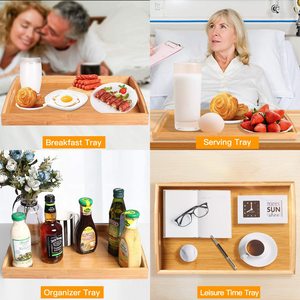 <span class=keywords><strong>Plateau</strong></span> de service en bambou Portable, avec poignées, pour les <span class=keywords><strong>lit</strong></span>, plateaux à <span class=keywords><strong>manger</strong></span> pour le petit déjeuner pour les Restaurants du salon, 5/2 paquets - Product Image 6