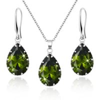 Parure de bijoux pas chère de Dubaï pour mariée, plaqué or, saphir, collier/princesse/boucles d'oreilles/bague, pierre bleue en forme de goutte d'eau
