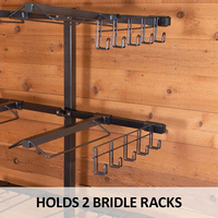 JH-Mech Support de rangement peu encombrant avec 2 supports à coussins et 2 supports à brides Support de selle roulant Cheval