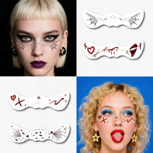 สติกเกอร์ติดหน้าชั่วคราว<span class=keywords><strong>ลาย</strong></span><span class=keywords><strong>ค้างคาว</strong></span>สุดเท่ สีเข้ม สำหรับฮาโลวีน กันน้ำ ปลอดสารพิษ ปลอดภัยต่อผิว  สินค้ามาใหม่ - Product Image 1