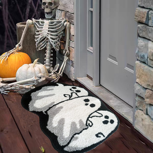 Tappetino per Porta Moderno in Poliestere Floccato a Forma di Alieno di Halloween con Retro Antiscivolo in Gomma e Design a <span class=keywords><strong>Ragnatela</strong></span> - Product Image 1