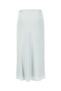 Falda MIDI verde menta crepé con cierre de cremallera lateral oculta de poliéster 100% de diseñador de cuidadosa selección - Product Image 2