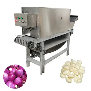 Continuous Working Chain Type Pneumatic Dry Garlic Peeling Machine With Silent Air Compressor