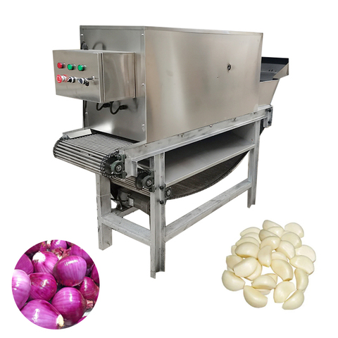 Continuous Working Chain Type Pneumatic Dry Garlic Peeling Machine with Silent Air Compressor