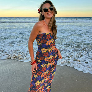 Abiti da <span class=keywords><strong>donna</strong></span> senza spalline con stampa floreale <span class=keywords><strong>abbigliamento</strong></span> <span class=keywords><strong>Casual</strong></span> da spiaggia estivo Y2K Streetwear grossista <span class=keywords><strong>Online</strong></span> - Product Image 1